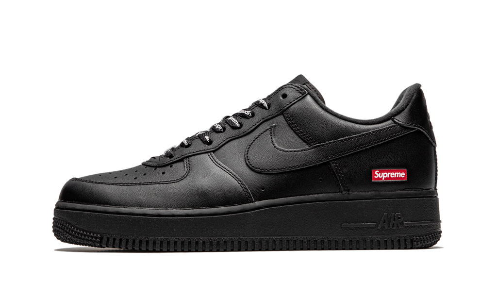 Mens Nike Air Force 1 Low Supreme - Mini Box Logo Black Black Black Black/Black - Main View - CU9225 001