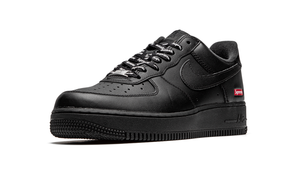 Mens Nike Air Force 1 Low Supreme - Mini Box Logo Black Black Black Black/Black - View 4 - CU9225 001
