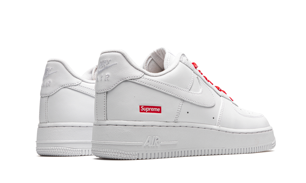 Mens Nike Air Force 1 Low Supreme - Mini Box Logo White White White White/White - View 3 - CU9225 100