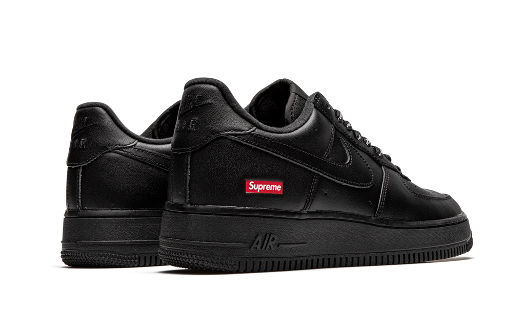 Mens Nike Air Force 1 Low Supreme - Mini Box Logo Black Black Black Black/Black - View 3 - CU9225 001