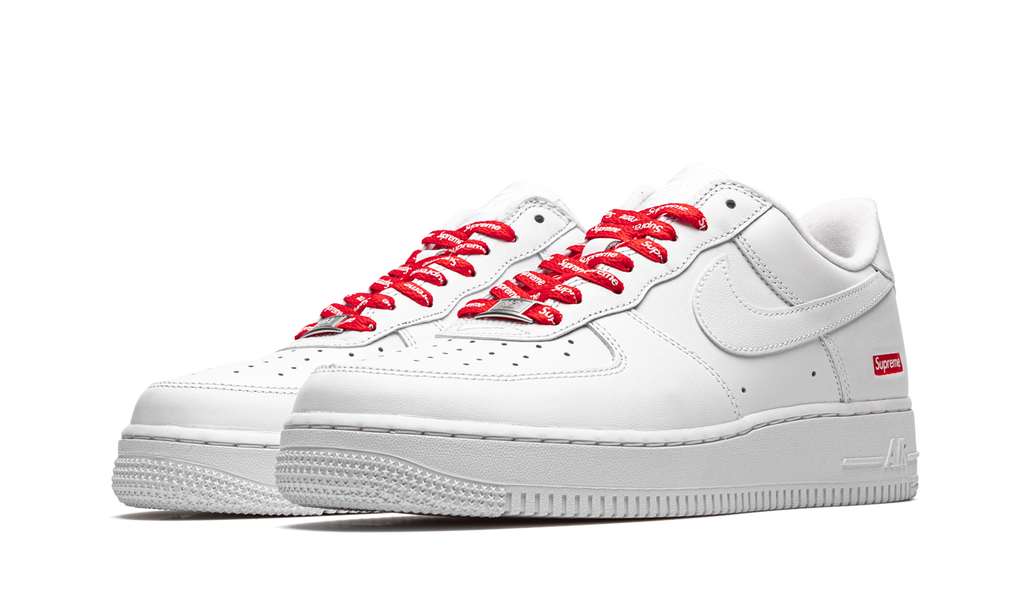 Mens Nike Air Force 1 Low Supreme - Mini Box Logo White White White White/White - View 2 - CU9225 100