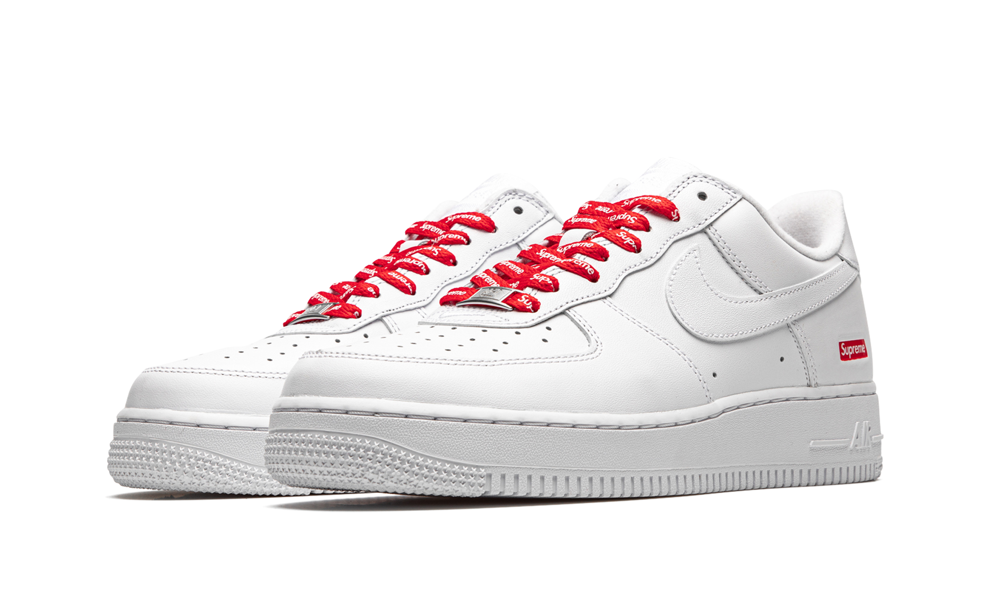 Mens Nike Air Force 1 Low Supreme - Mini Box Logo White White White White/White - View 2 - CU9225 100